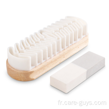 Brosse de chaussures en daim en bois premium Nettoyage des baskets sportives